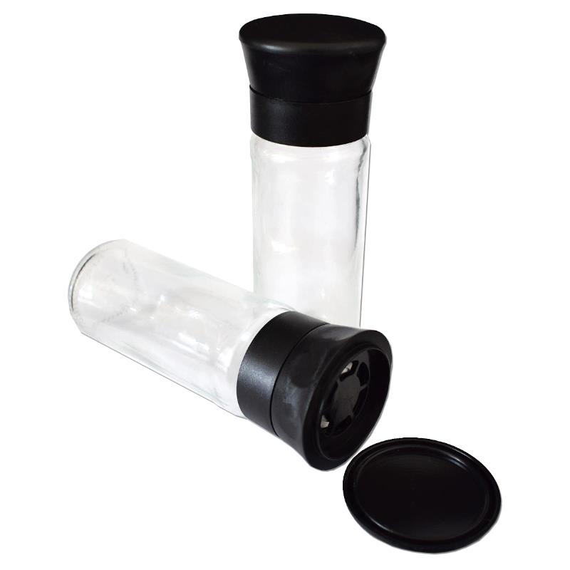 Salt & Spice Mill I With ceramic grinder (not adjustable) | Salz- & Pfeffermühle | schwarz | Glas | klein