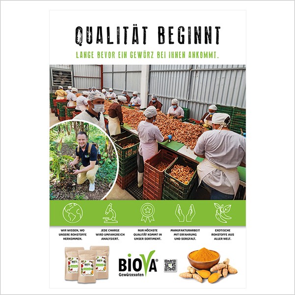 Prämienartikel | Biova Verkaufsposter ¨Qualität beginnt¨